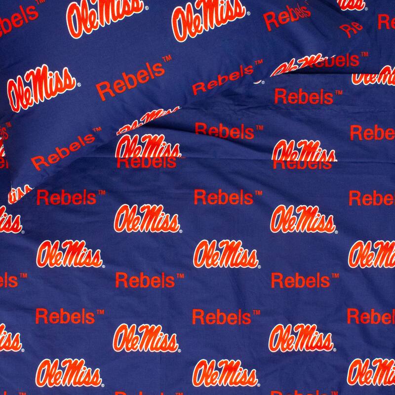 Ole Miss Rebels 100% Cotton Sheet Set