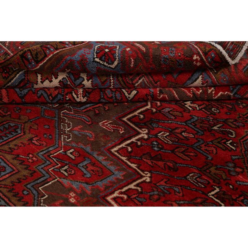 Geometric Heriz Persian Area Rug Wool Handmade Living Room Carpet - 7'8" x 10'8"