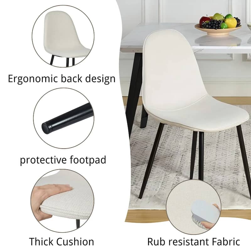Kitchen Dining Chair Set of 4, Modern Upholstered Chairs With Metal Legs For Home, Bedroom, Living Room Side Chairs