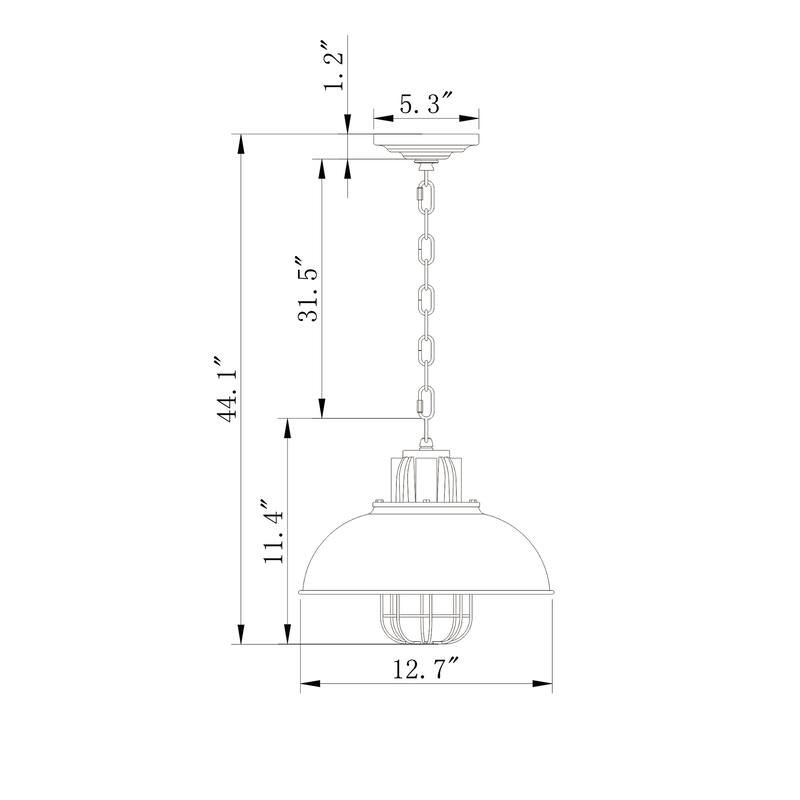 Almonte Matte Black Bowl Metal Shade 1-Light Pendant Light