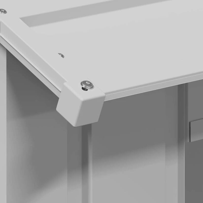 vidaXL Dog House Grey Galvanized Steel 33.5 x 42.1 x 31.9 in Dog House