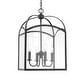 preview thumbnail 3 of 1, Traditional Large 4-L Pendant Lantern in Black 15"W x 24"H