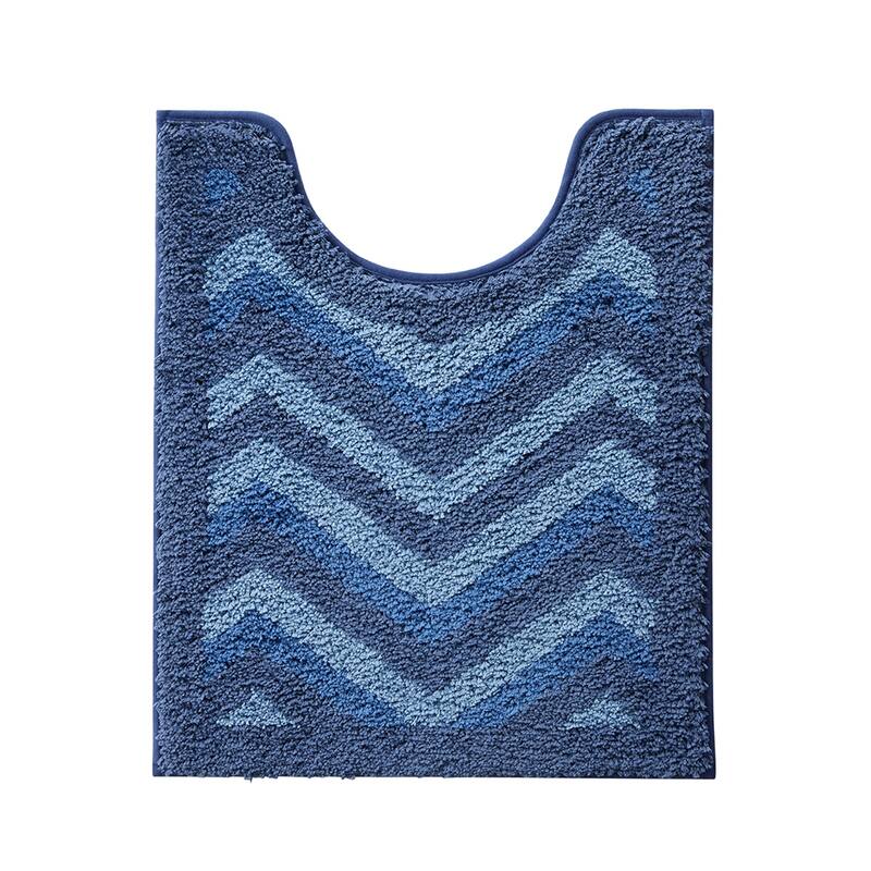 Clara Clark Non Slip Shaggy Bath Rug Set - Chevron Design Ultra Soft Bathroom Mat