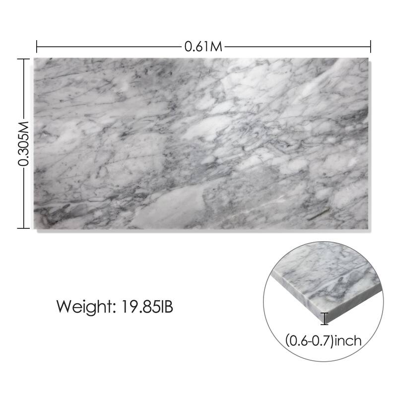 12*24 Polished Gray natural Carrara Marble, for Wall and Floor(8 sq. ft./Case)