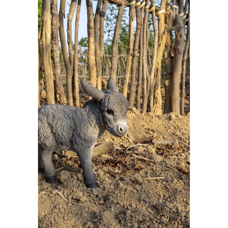 13" Standing Donkey Looking Right Outdoor Garden Statue