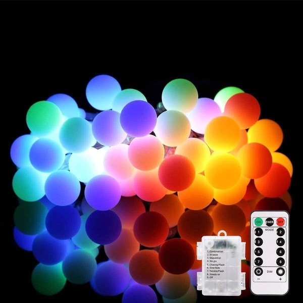 Multicolor Moroccan String Lights 50 LEDs 16 Feet Battery Operated Globe String 