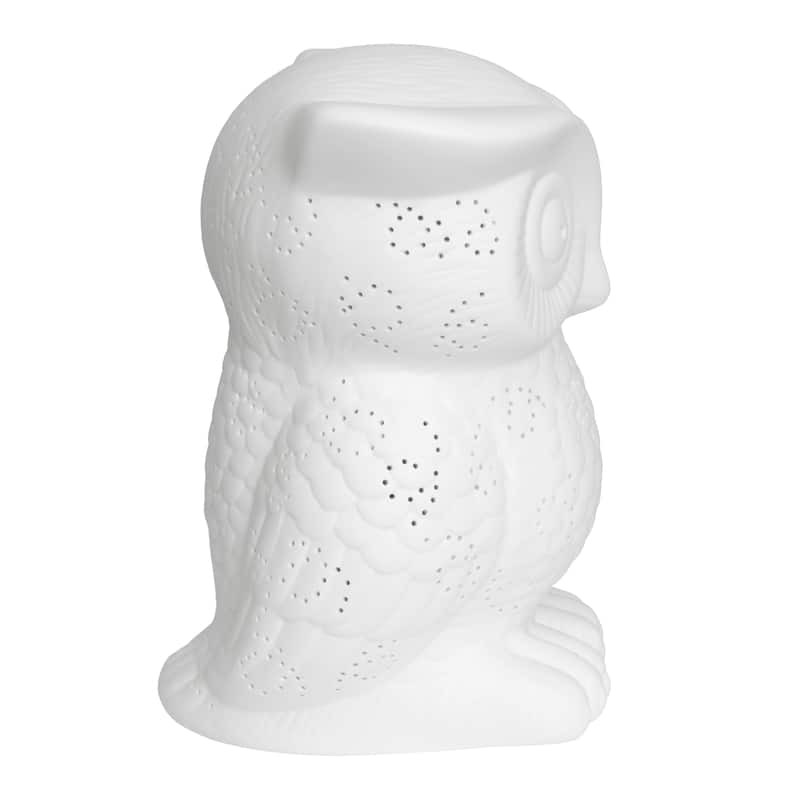 9.84" White Owl Cute Ceramic Table Lamp with Corded On/Off Switch for Cozy Lighting or Kids Room - 6.89”L x 7.48”W x 9.84”H