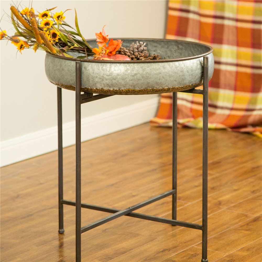 Glitzhome Farmhouse Metal Grey Industrial Shelf