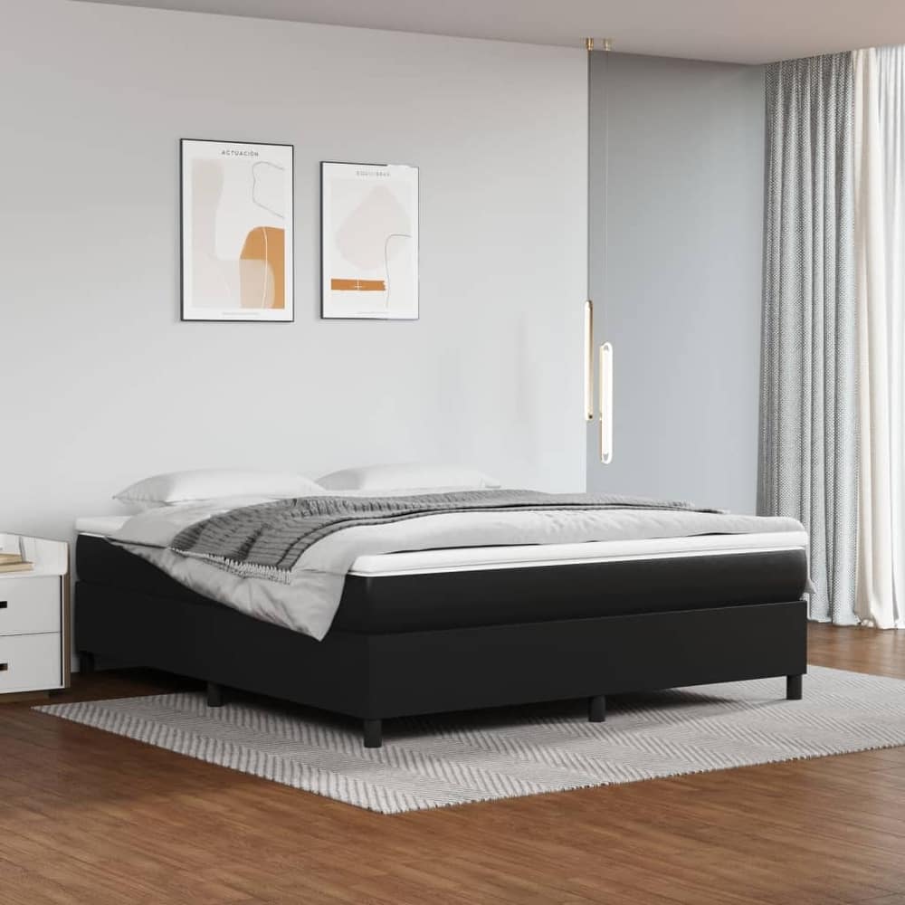 vidaXL Bed Frame Box Spring Platform Bed Mattress Foundation Faux Leather