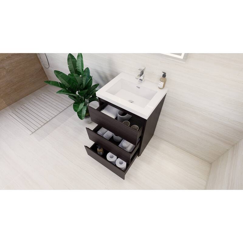 Aron 24'' Freestanding Vanity with Reinforced Acrylic Sink