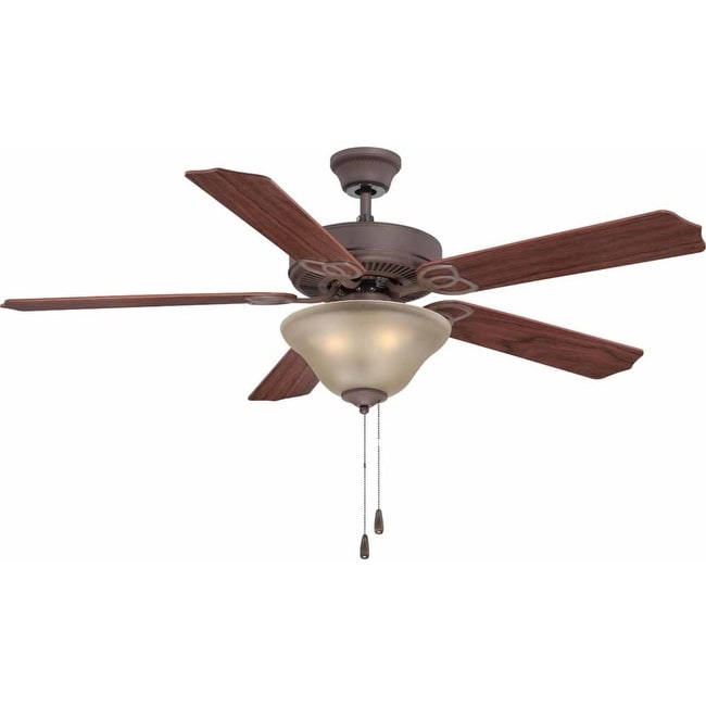 Volume Lighting 5 Blade 52" Indoor Ceiling Fan with Sepia Glass Light