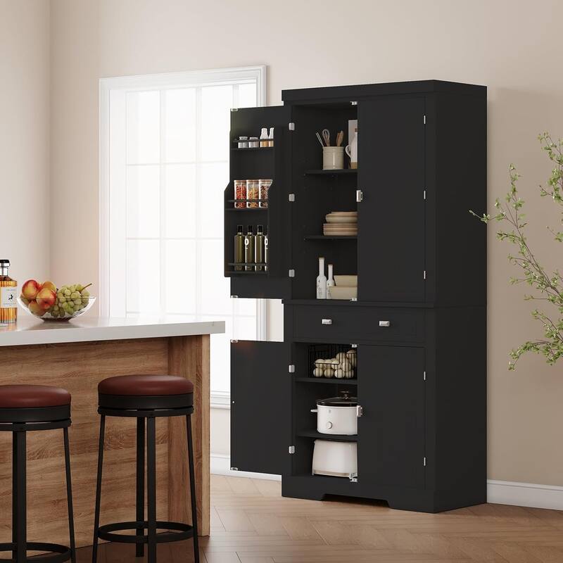 72" Tall Pantry Storage Cabinet for Kitchen, Living Room, Dining Room