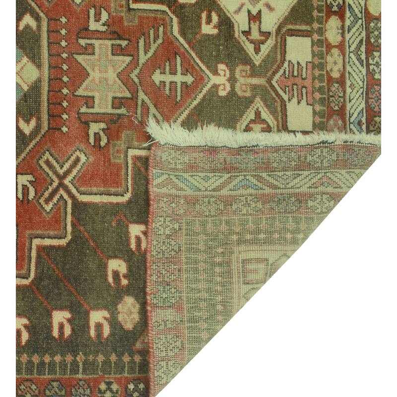 Semi Antique Mahmud Grey-Green/Rust Runner - 3'6" x 9'11"