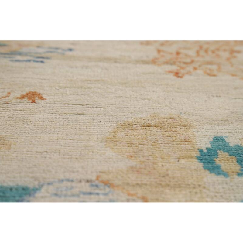Vegetable Dye Art Deco Turkish Rug Handmade Wool Carpet - 5'0"x 6'9"
