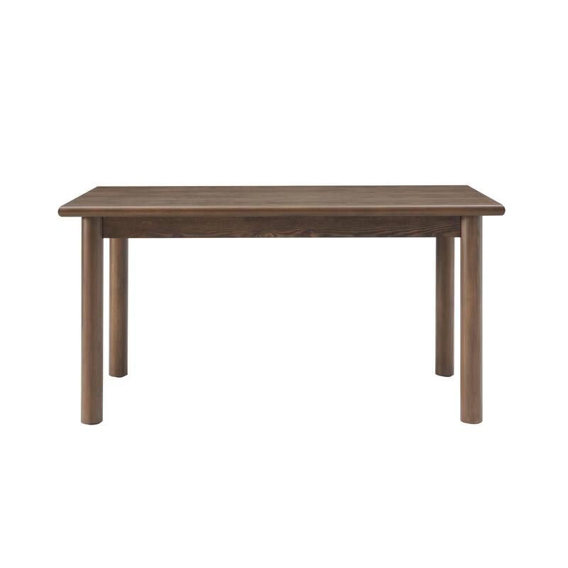 60" Rectangular Dining Table for 6 Person, Retro Wooden Kitchen Table with Solid Wood Legs for Home Kitchen Restaurant - Walnut