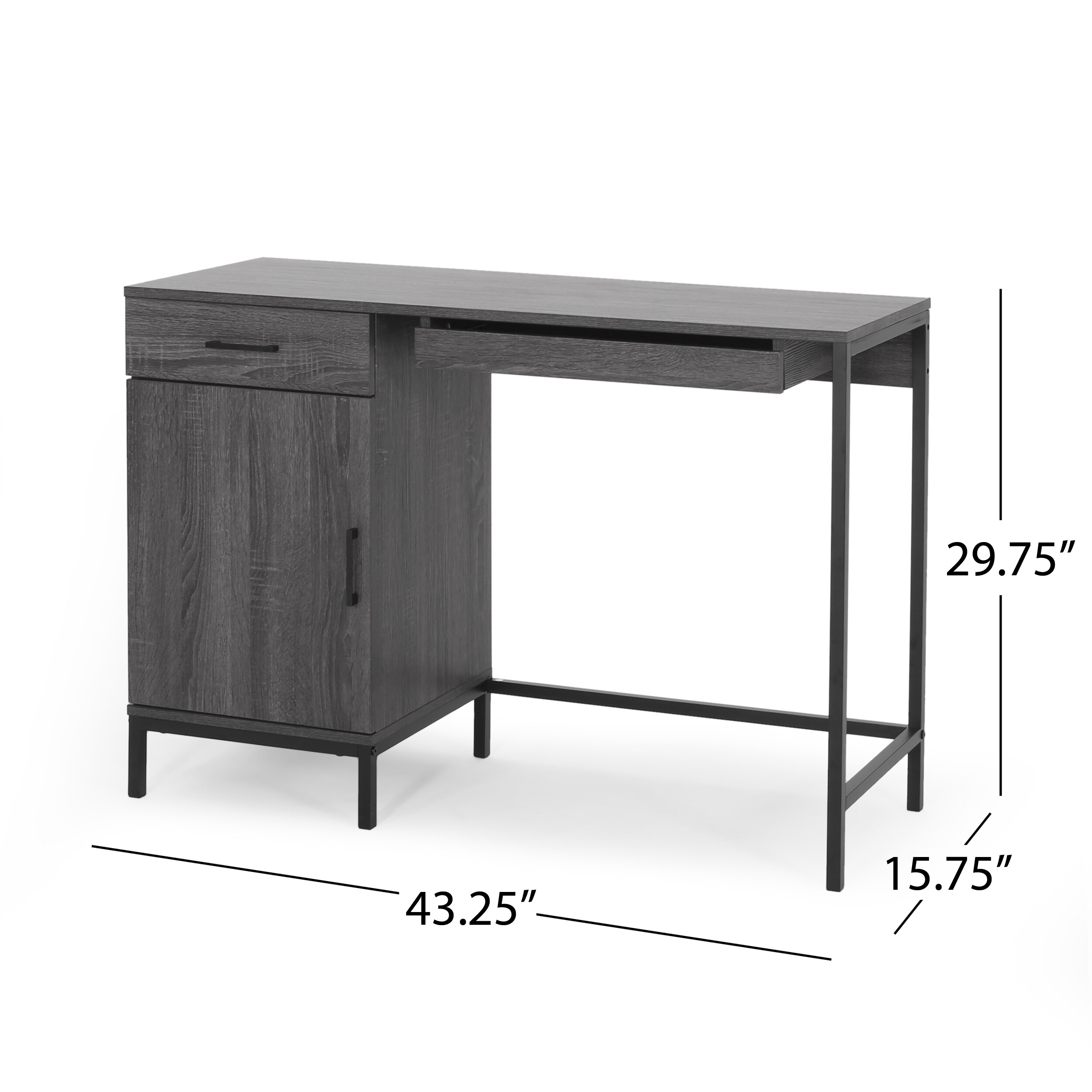 Pinion Composite Wood Indoor Modern Slim Computer Desk - Bed Bath