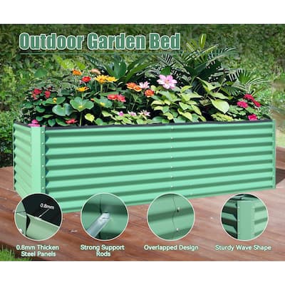Galvanized Raised Garden Bed Outdoor Planter Garden Boxes Large Metal Planter Box for Gardening Vegetables Fruits Flowers