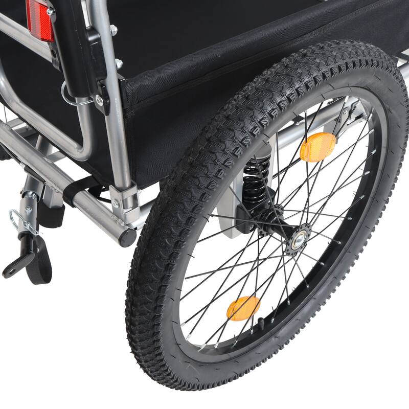3-in-1 Heavy-Duty Bike Cargo Trailer -Bike Compatible Steel Frame, 110lb Capacity, Convertible Stroller & Pull Cart
