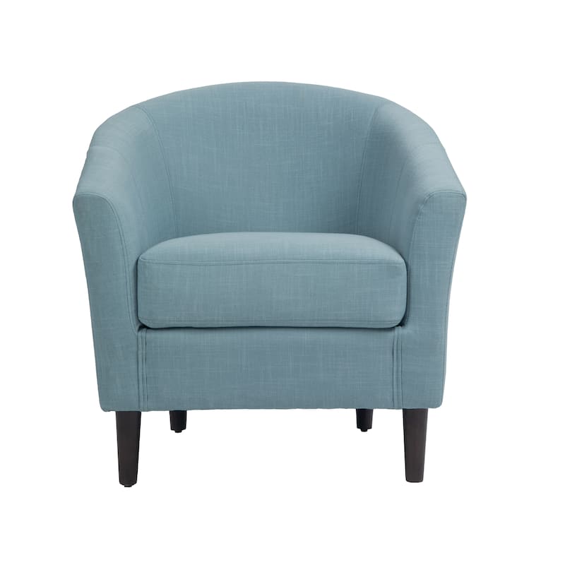 2 Set Modern Linen Barrel Accent Chairs Club Armchair
