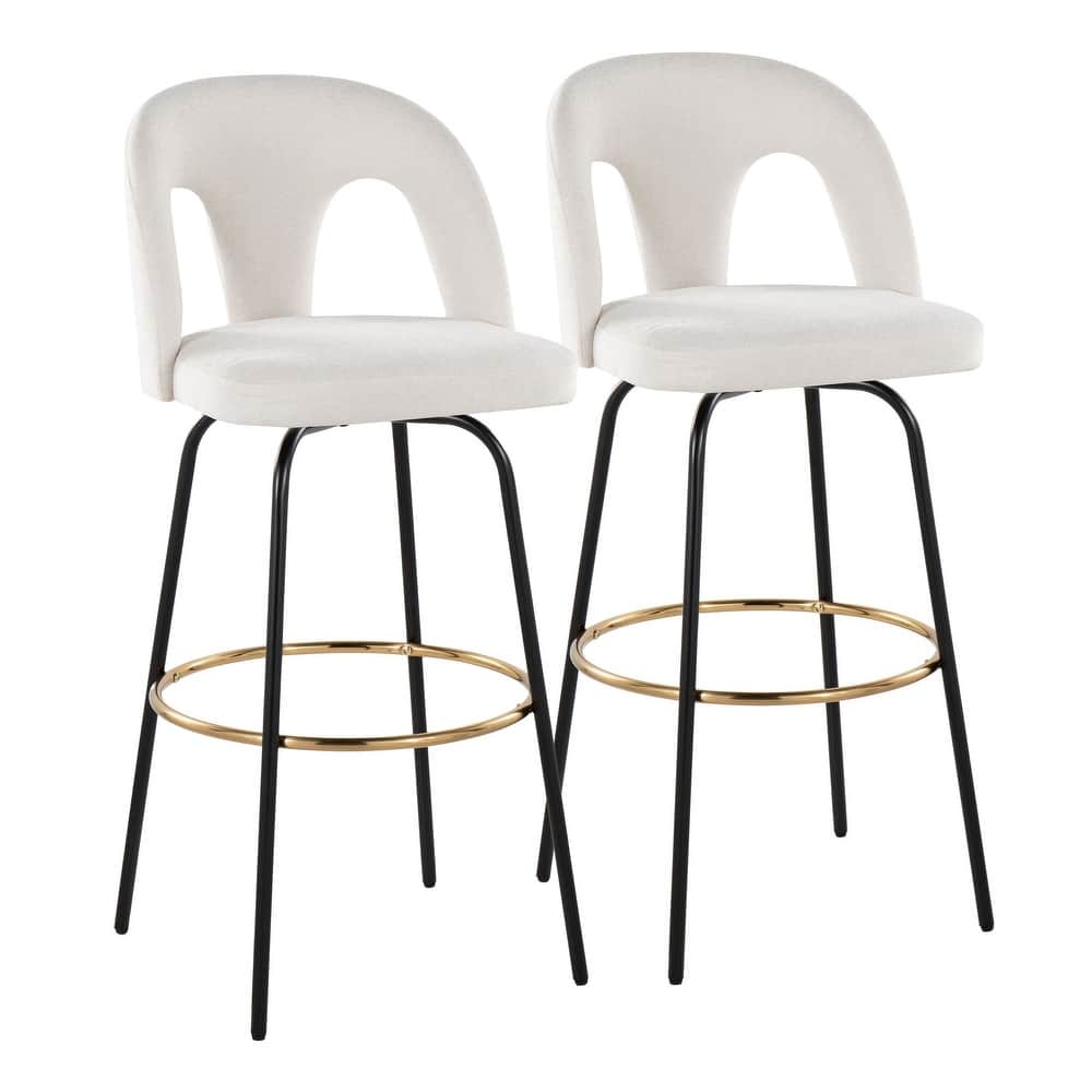 Ava Upholstered 30" Fixed-Height Barstool - Set of 2