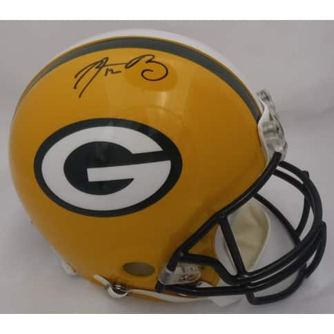 Shop Aaron Rodgers Autographed Green Bay Packers Full Size Proline Helmet Fan Black 5 X 8 Overstock 16797942