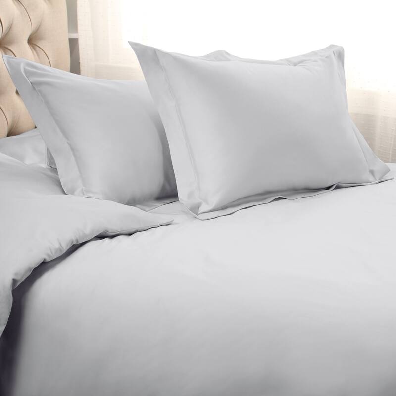 Egyptian Cotton 1000 Thread Count 3 Piece Duvet Cover Set by Superior - Platinum - King - Cal King