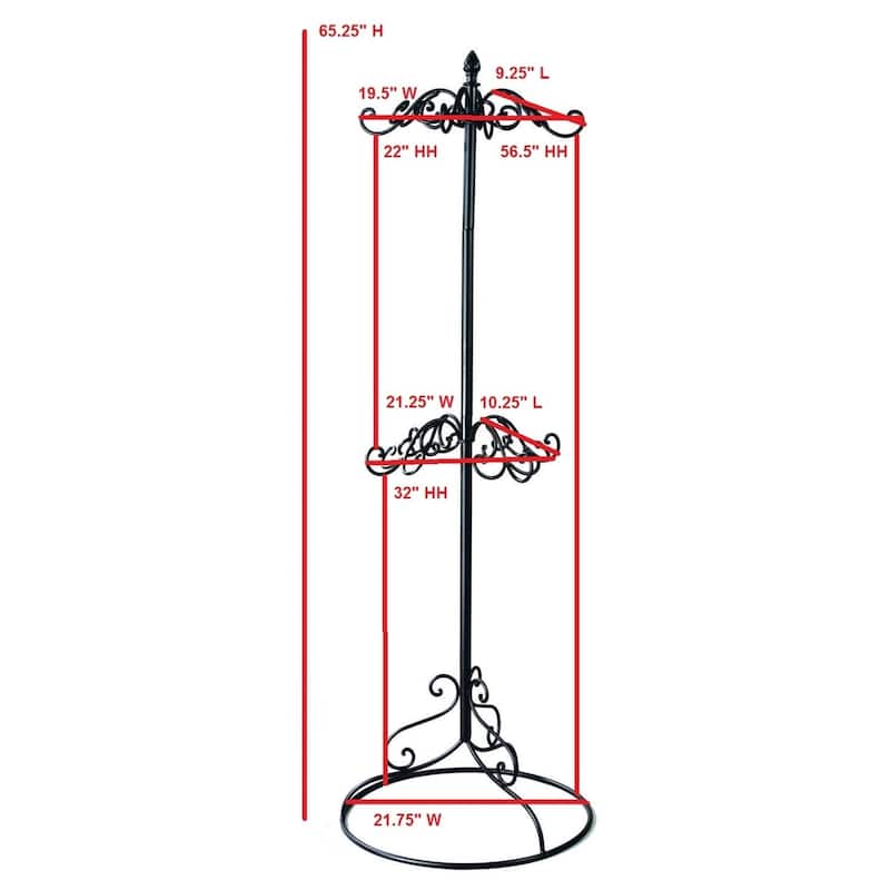 Black Metal 2-tier Coat or Purse Rack