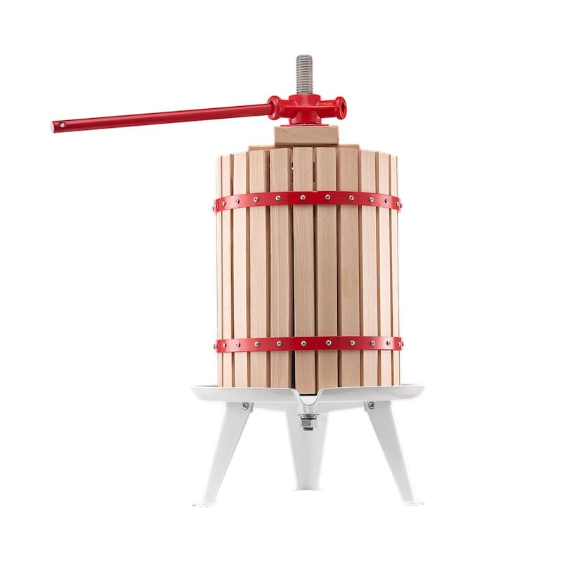 Natural Beech Wood Manual Fruit Wine Press for Fresh Juice Olive Oil and Cheese Extraction - 4.75 Gal/18L