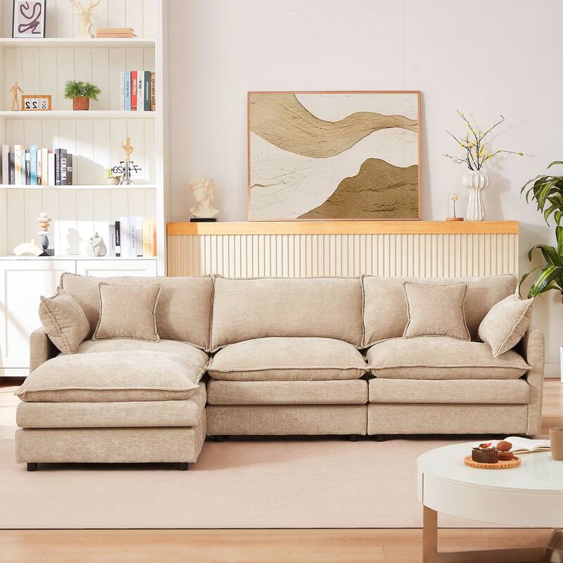 Versatile Modular Sofa for Living Room, Enhancing Comfort and Style - Khaki