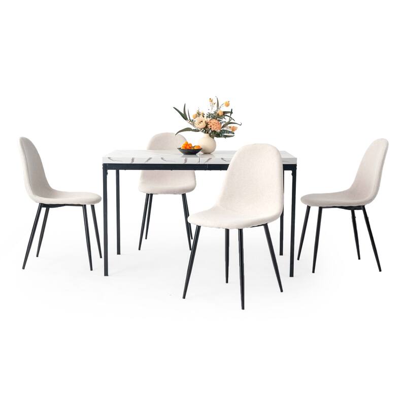 Modern Mid Century Kitchen Table, 47in Farmhouse Rectangular Walnut Dining Table for Dining Room,Apartment, Brown