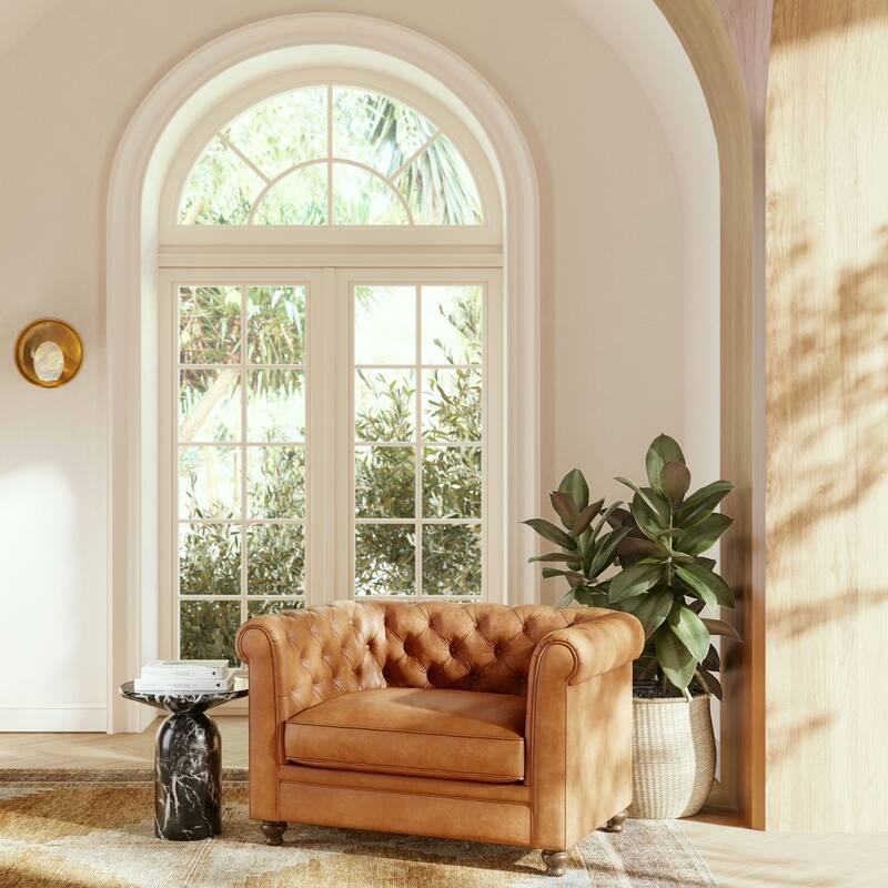 Poly & Bark Lyon Lounge Chair - Genuine Italian Leather