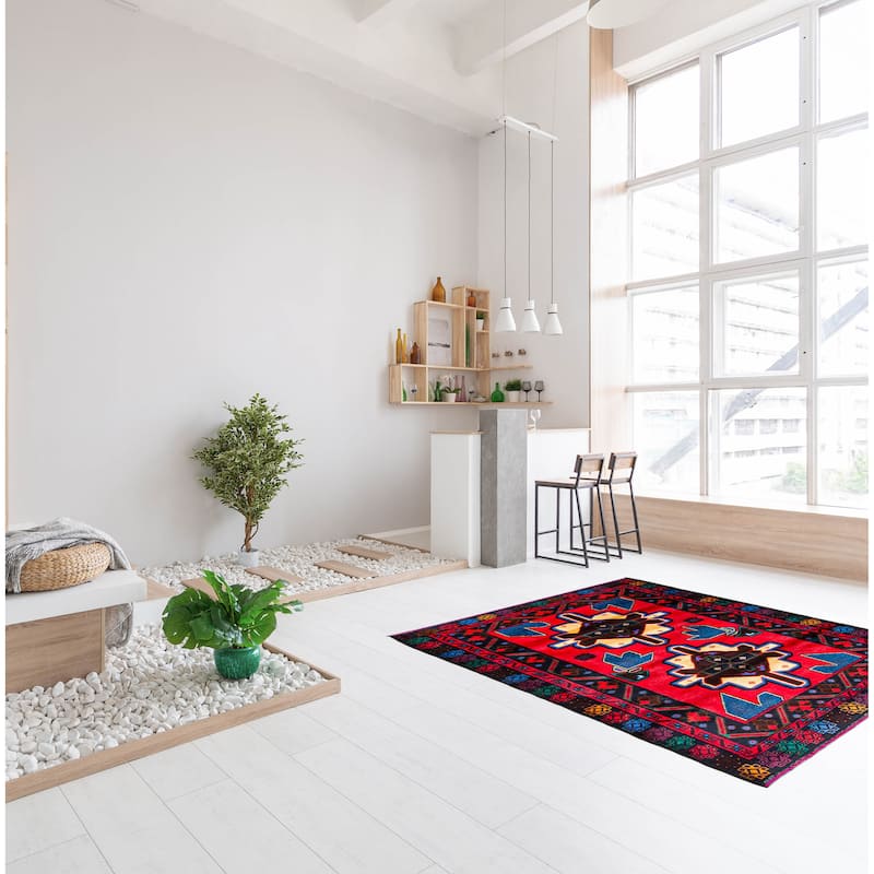 Teimani Red Rug 3'0" x 4'10" - 3'0 x 4'10