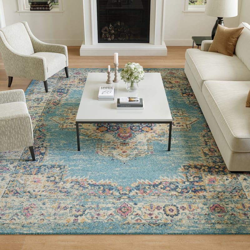 Porch & Den Dobbin Vintage Persian Medallion Farmhouse Area Rug
