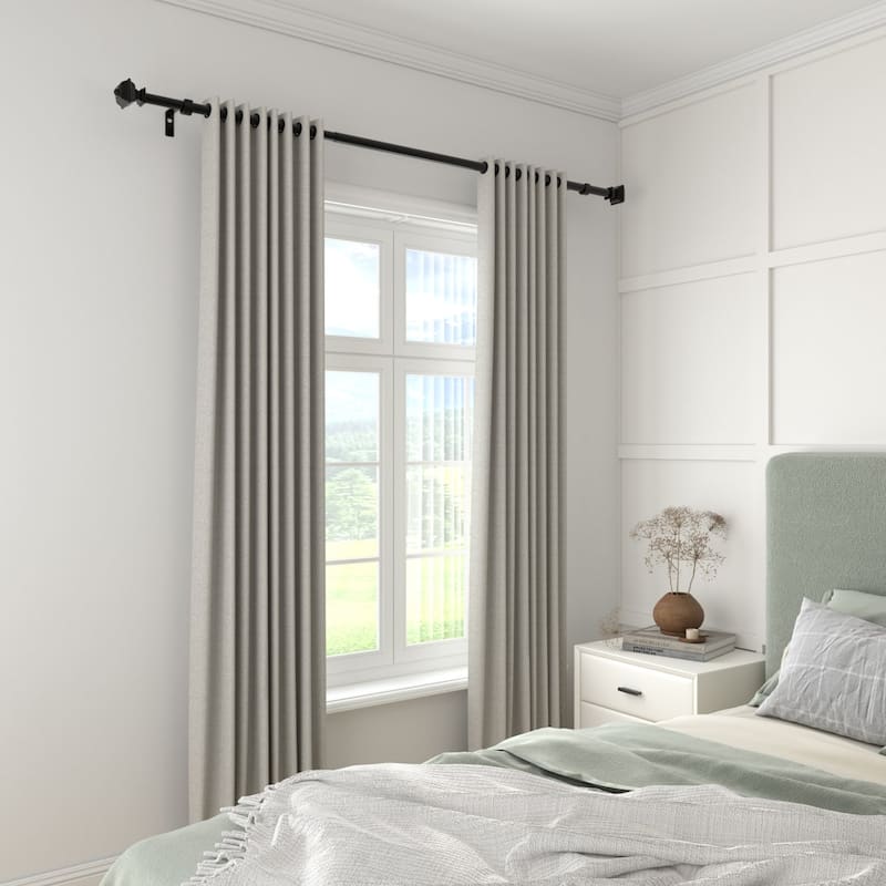 Acroma Streamlined Adjustable Curtain Rod Black
