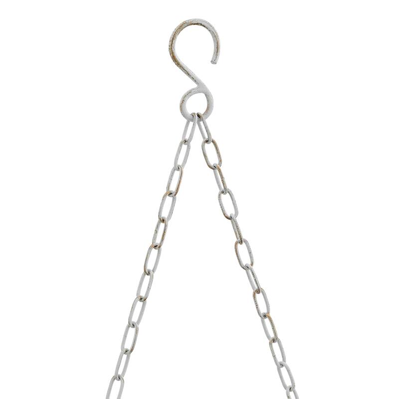 Danya B. Two-Tier Hanging White Metal Trough Wall Planter