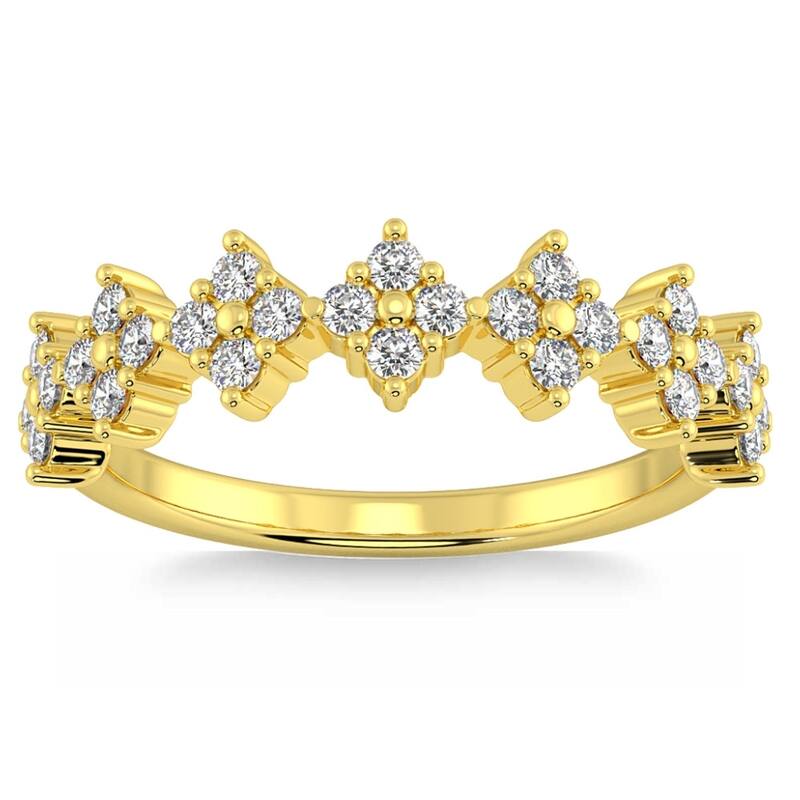 1/2Ct TW Round Diamond Wedding Ring Gold Stackable Band Lab Grown