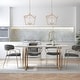 preview thumbnail 3 of 10, Modern Gold 4-Light Geometric Lantern Cage Chandelier for Kitchen Island - L17.7"*W17.7"*H20"