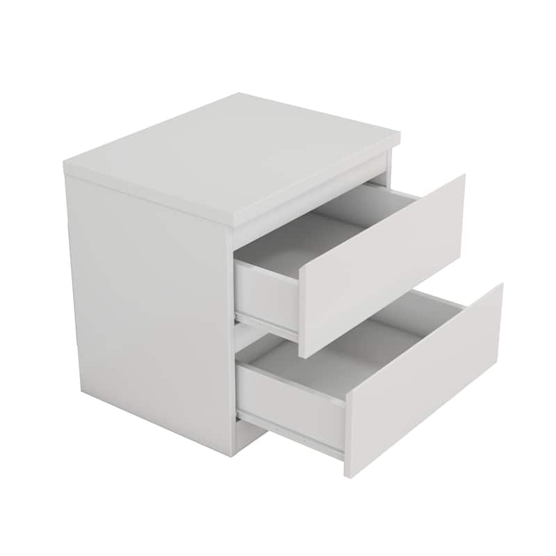 19.7"Nightstand with 2 Drawers, Beside Table with Drawers Handle Free Design,Thickened Top Plate, for Bedroom,Living Room