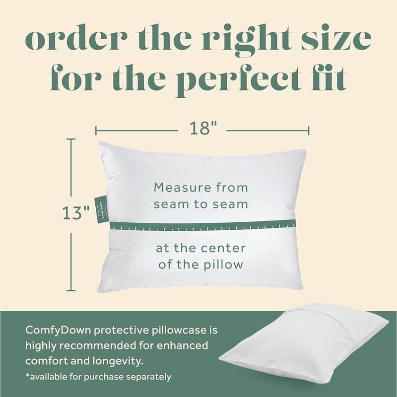 ComfyDown Travel Pillow - Filled with 800-FP Goose Down, 300-TC Cover