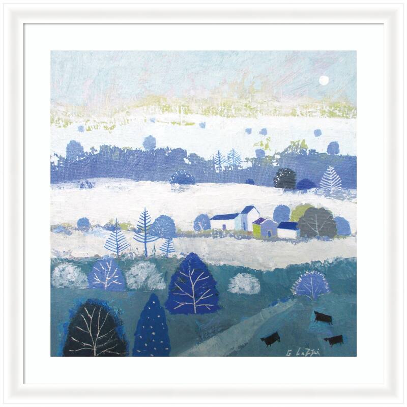 Kate and Laurel Framed Art Winter Dales by Guilana Lazzerini - 35x35 - White