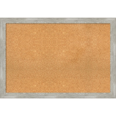 Dove Greywash Narrow Framed Cork Bulletin Memo Board
