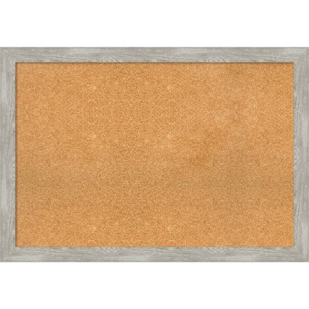 Dove Greywash Narrow Framed Cork Bulletin Memo Board