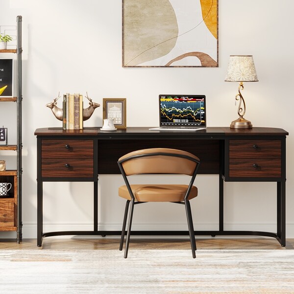 63-Inch Executive Desk with 4 Drawers, Large Office Desk 63-Inch Executive Desk with 4 Drawers, Large Office Desk