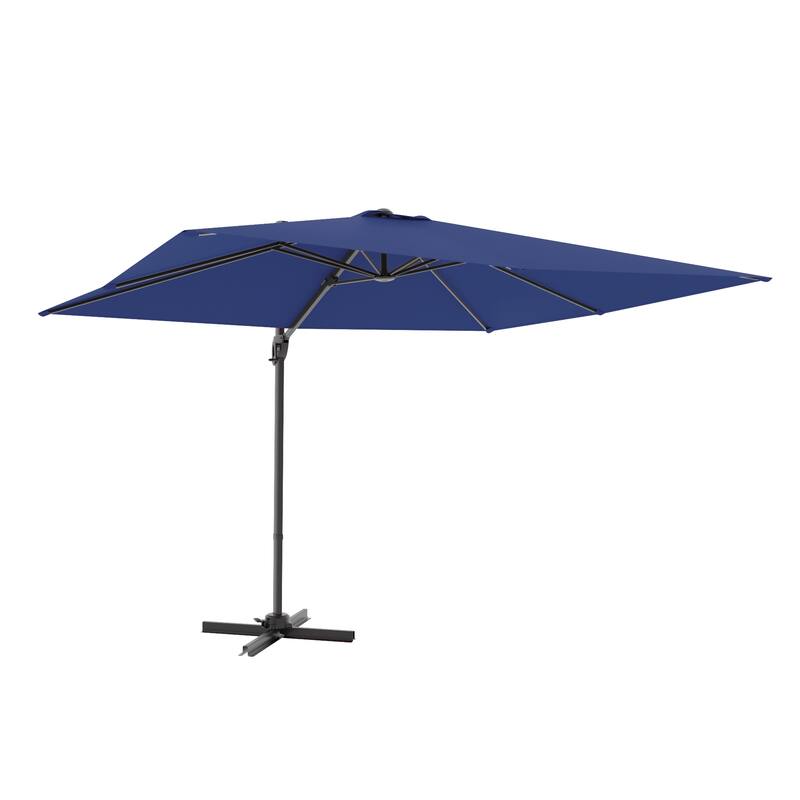 LIVOOSUN 10x8FT Rectangle Cantilever Umbrella Patio Offset Umbrella For Outdoor Space, Solution-Dyed Fabric, 360° Rotation