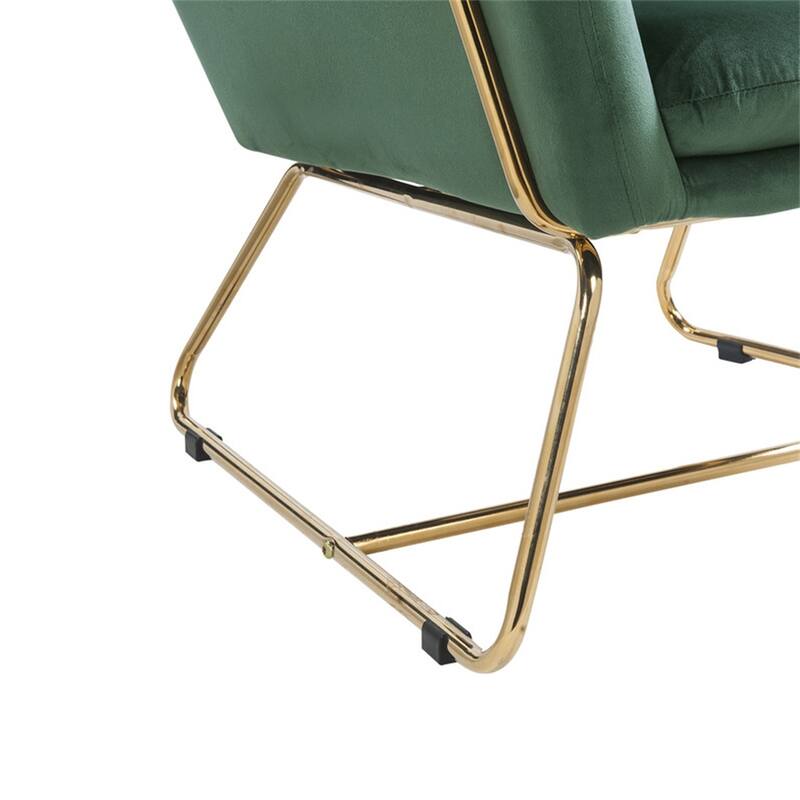 Velvet Accent Chair with Metal Base