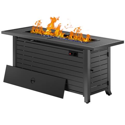 57 Inch Propane Outdoor Fire Pit Table with Ignition Systems