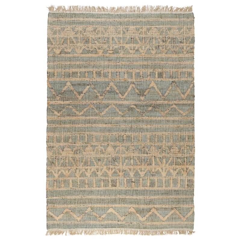 Megan Natural Jute Handwoven Area Rug by Kosas Home - 8 x 10 - Natural/Green