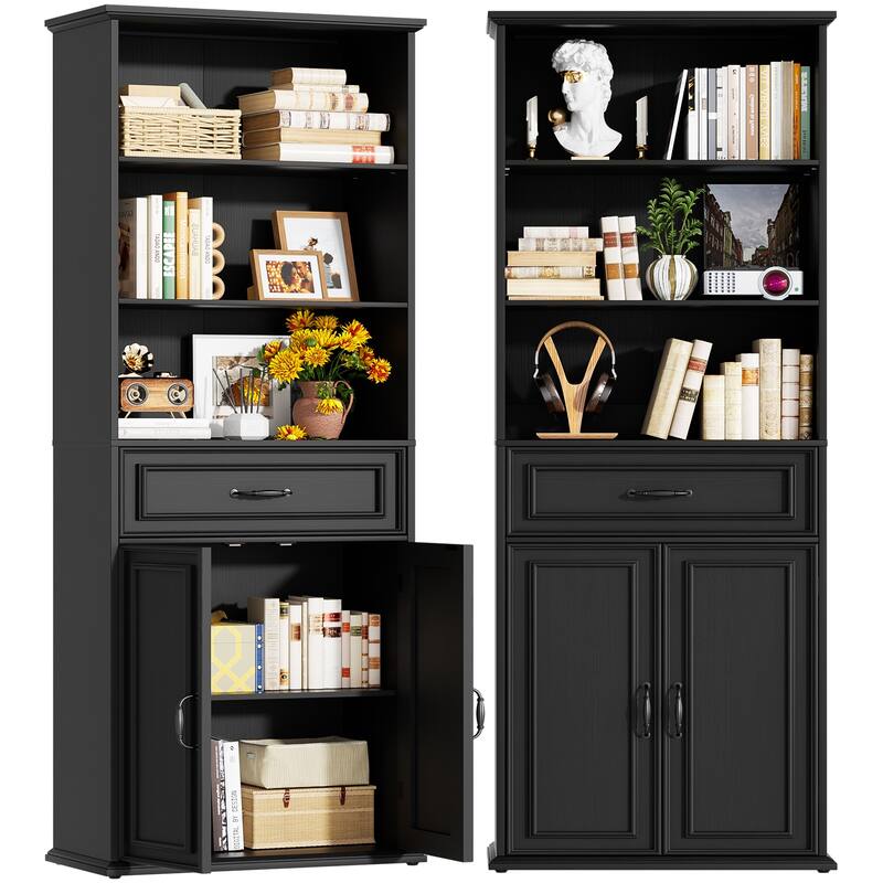 Farmhouse 25'' Kitchen Pantry Cabinet with Drawer ＆ Doors, Freestanding Cupboard with Storage Shelves for Kitchen, Dining Room