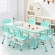 preview thumbnail 10 of 9, Height Adjustable Kids Table and 6 Chair Set for Ages 2-10