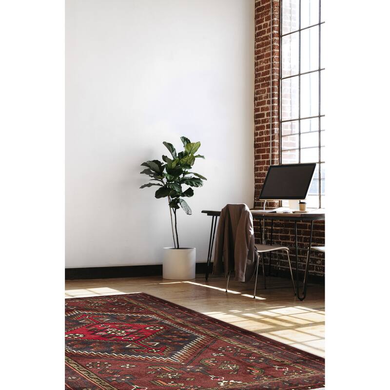 ECARPETGALLERY Hand-knotted Andelz Dark Red Wool Rug - 3'5 x 5'0
